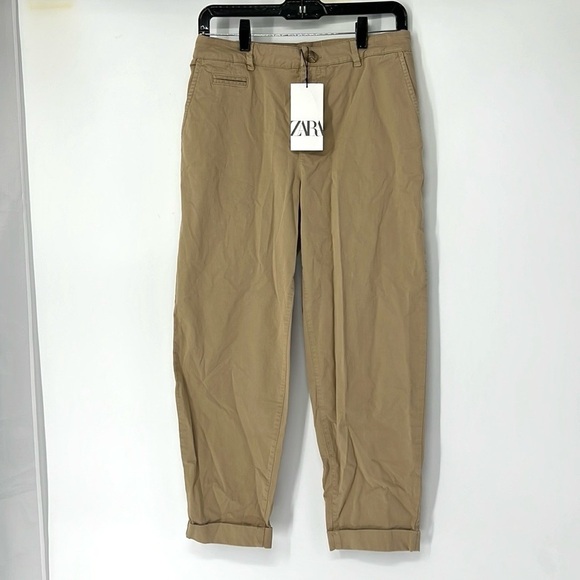 Zara NWT women’s cuffed pants size 4 - Picture 1 of 9